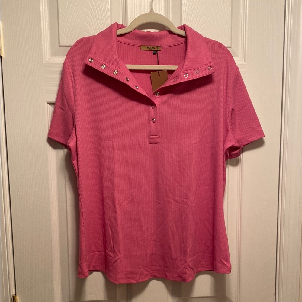 Mckol Pink Snap Front Top…size XXL